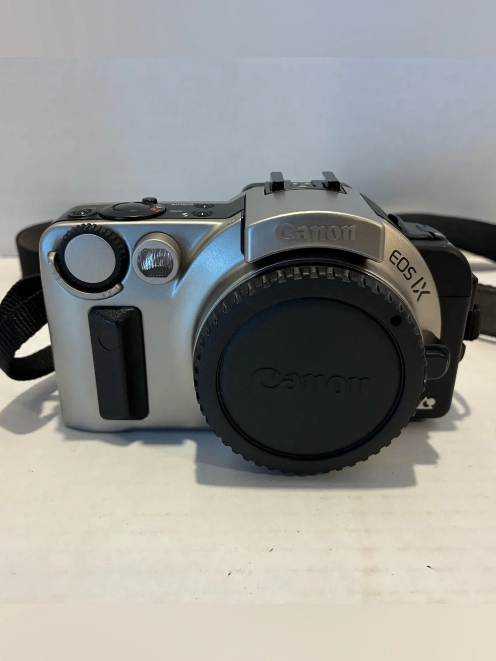 Canon EOS IX E AF 35mm SLR Film Camera Body and flash.